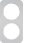HAGER BOCCHIOTTI - Cornice doppia Berker R.1 alu/bianco polare