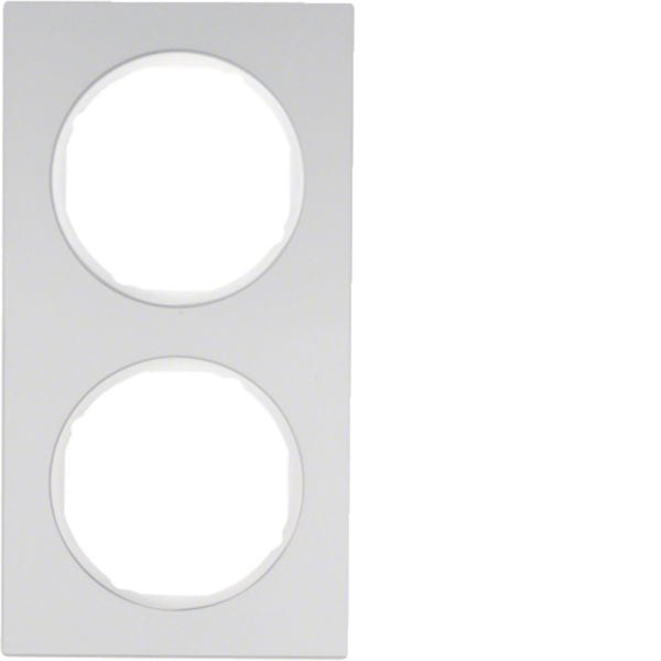 HAGER BOCCHIOTTI - Cornice doppia Berker R.3 alu/bianco polare