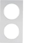 HAGER BOCCHIOTTI - Cornice doppia Berker R.3 alu/bianco polare