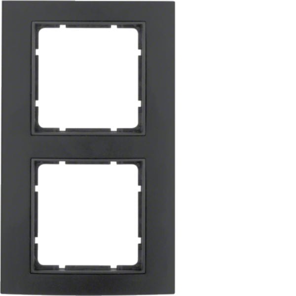 HAGER BOCCHIOTTI - Cornice doppia Berker B.3 alu nero/antracite opaco, alluminio anodizzato