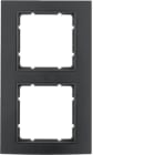 HAGER BOCCHIOTTI - Cornice doppia Berker B.3 alu nero/antracite opaco, alluminio anodizzato