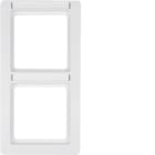 HAGER BOCCHIOTTI - Cornice con etichetta doppia per montaggio verticale Q.1 bianco polare velluto