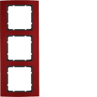 HAGER BOCCHIOTTI - Cornice tripla Berker B.3 alu rosso/antracite opaco, alluminio anodizzato