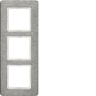 HAGER BOCCHIOTTI - Cornice tripla verticale Berker Q.7 acciao inossidabile, metallo spazzolato