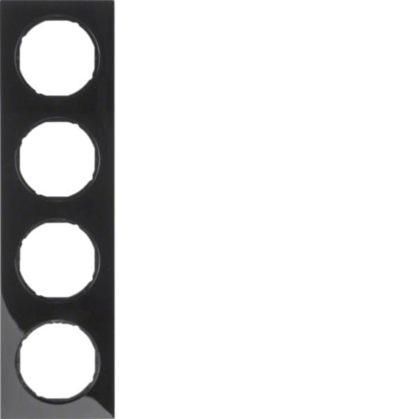 HAGER BOCCHIOTTI - Cornice quadrupla Berker R.3 nero lucido