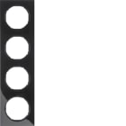 HAGER BOCCHIOTTI - Cornice quadrupla Berker R.3 nero lucido