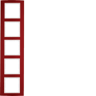 HAGER BOCCHIOTTI - Cornice quintupla Berker B.3 alu rosso/bianco polare opaco, alluminio anodizzato