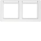 HAGER BOCCHIOTTI - Cornice con etichetta doppia per montaggio orizzontale Q.1 bianco polare velluto