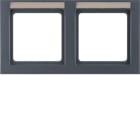 HAGER BOCCHIOTTI - Cornice doppia x montaggio orizzontale Berker Q.3 antracite velluto, verniciato
