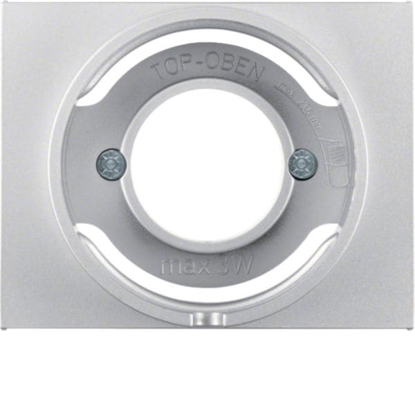 HAGER BOCCHIOTTI - Pezzo centrale per spia luminosa E14 Berker K.5 alu opaco, verniciato