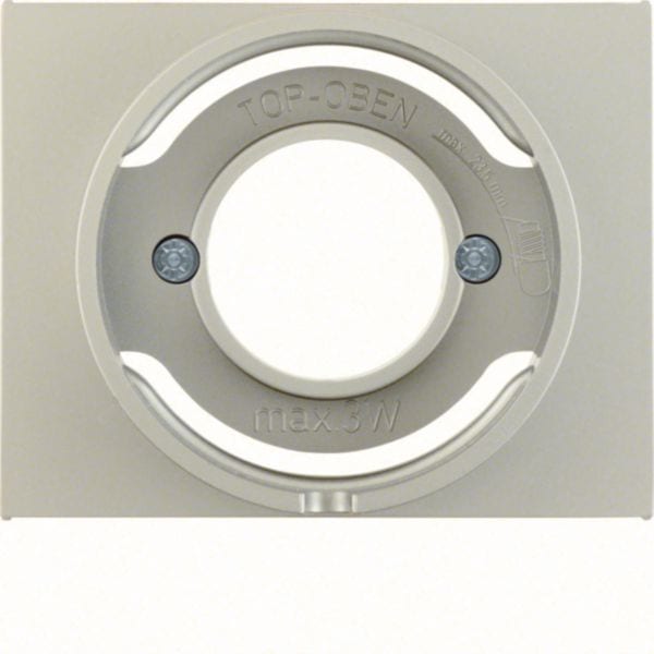 HAGER BOCCHIOTTI - Pezzo centrale per spia luminosa E14 Berker K.5 acciaio inox opaco, verniciato