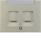 HAGER BOCCHIOTTI - Pezzo c.le con 2 otturatori antipolvere Serie K.5 acciaio inox opaco, vern.
