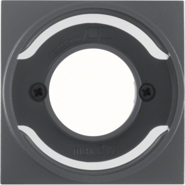 HAGER BOCCHIOTTI - Pezzo centrale per spia luminosa E14 Berker B.3/B.7 antracite opaco