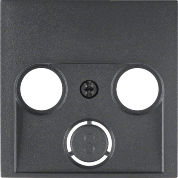 HAGER BOCCHIOTTI - Pezzo centrale per presa TV doppia/tripla Berker B.3/B.7 antracite opaco