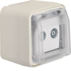 HAGER BOCCHIOTTI - Presa TV doppia terminale con coperchio a parete Serie W.1 bianco pol. opac