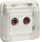HAGER BOCCHIOTTI - Inserto presa TV doppia + coperch par./inc. passante Serie W.1 bianco pol. opac
