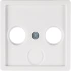 HAGER BOCCHIOTTI - Pezzo centrale per presa TV doppia/tripla Berker Q.1/Q.3 bianco polare velluto