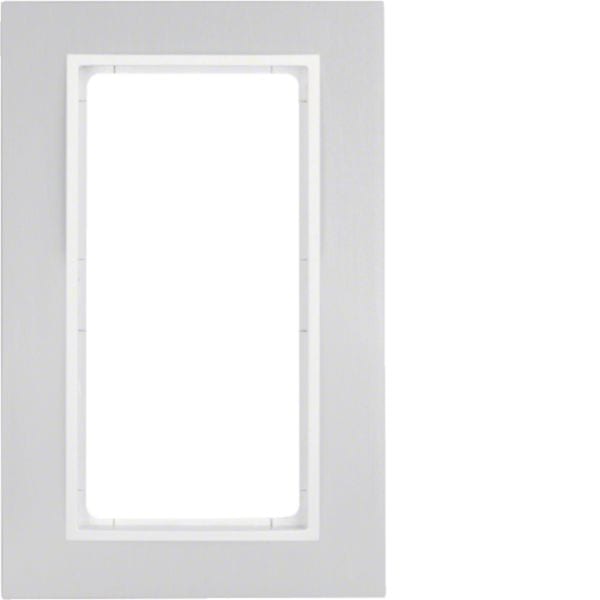 HAGER BOCCHIOTTI - Cornice con finestra grande Berker B.7 alu/bianco polare opaco, alluminio anodiz