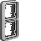 HAGER BOCCHIOTTI - Cornice doppia per montaggio da incasso verticale Berker W.1 grigio chiaro opaco