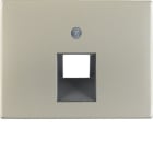 HAGER BOCCHIOTTI - Pezzo centrale per presa RJ universale Berker K.5 acciaio inox, metallo opaco