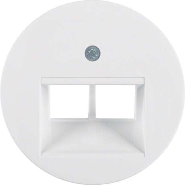 HAGER BOCCHIOTTI - Pezzo c.le x presa RJ universale doppio Serie R.1/R.3/R.classic bianco pol. luc.