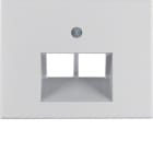 HAGER BOCCHIOTTI - Pezzo c.le  x presa RJ universale doppio Berker K.5 alu, alluminio anodizzato