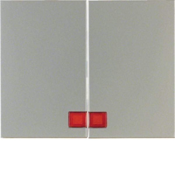 HAGER BOCCHIOTTI - Bilanciere doppio con lente Berker K.5 acciaio inox opaco, verniciato