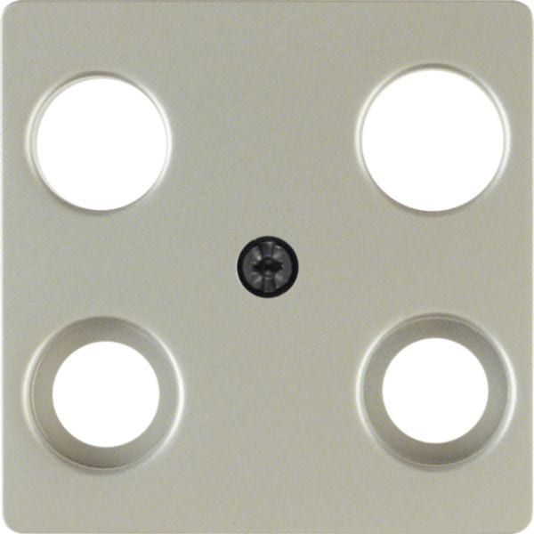HAGER BOCCHIOTTI - Mascherina c.le x presa TV quadrupla HIRSCH. acciaio inox opaco,