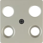HAGER BOCCHIOTTI - Mascherina c.le x presa TV quadrupla HIRSCH. acciaio inox opaco,