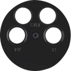 HAGER BOCCHIOTTI - Pezzo centrale x presa TV quadrupla ANKARO Berker R.1/R.3/R.classic nero lucido