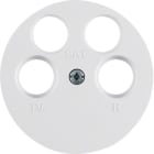 HAGER BOCCHIOTTI - Pezzo c.le x presa TV quadrupla ANKARO Serie R.1/R.3/R.classic bianc pol. luc.