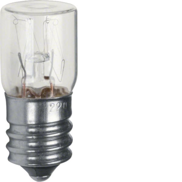 HAGER BOCCHIOTTI - Lampada a incandescenza E14 x spia lum. con calotta piatta chiaro, trasparente