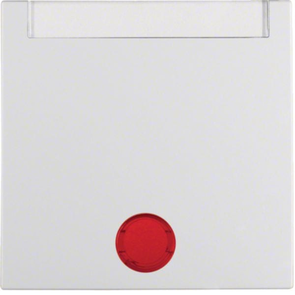HAGER BOCCHIOTTI - Bilanciere con lente ed etichetta Berker S.1/B.3/B.7 bianco polare opaco