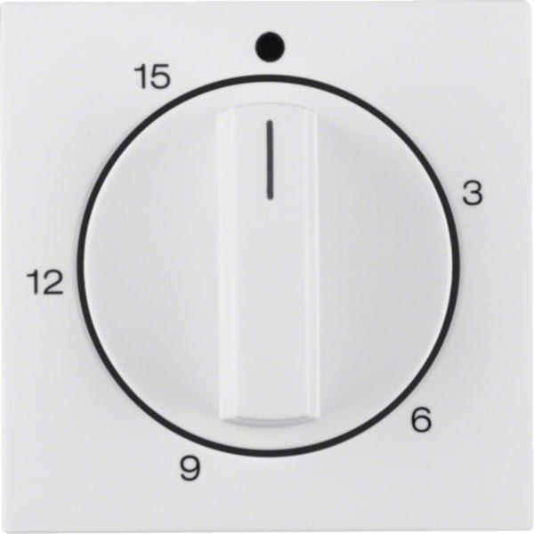 HAGER BOCCHIOTTI - Pezzo centrale x timer meccanico 15 min Berker S.1/B.3/B.7 bianco polare lucido