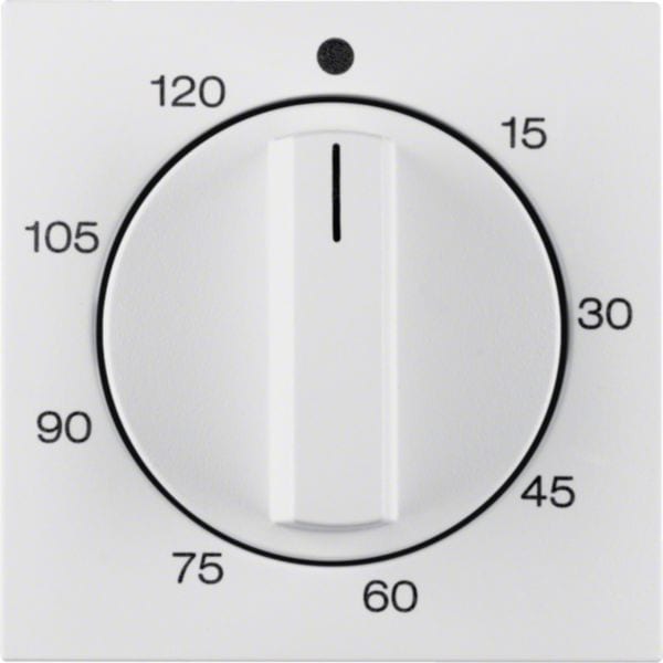 HAGER BOCCHIOTTI - Pezzo centrale x timer meccanico 120 min Berker S.1/B.3/B.7 bianco polare opaco