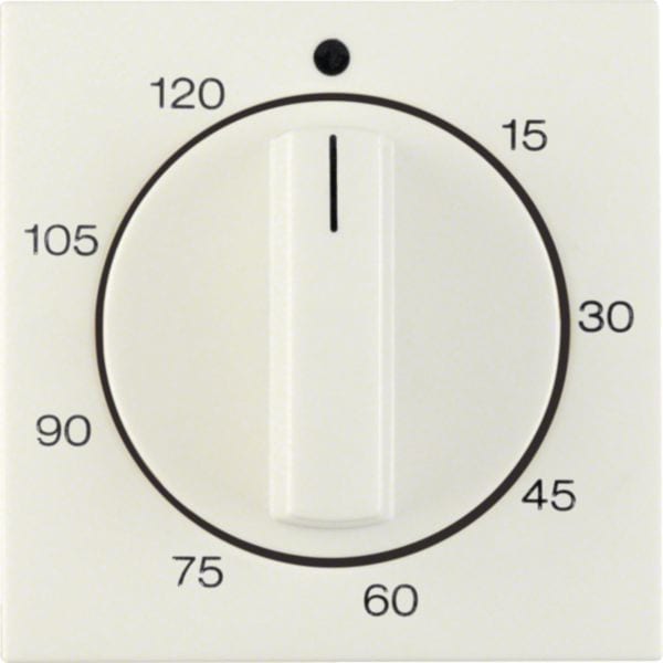HAGER BOCCHIOTTI - Pezzo centrale per timer meccanico 120 min Berker S.1 bianco lucido