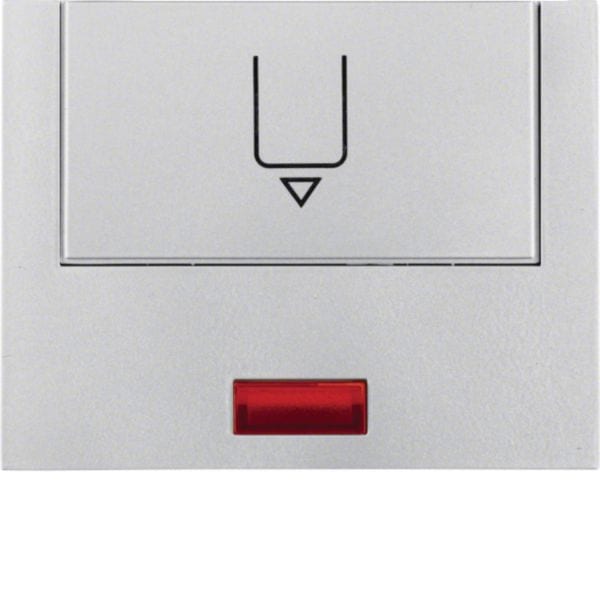 HAGER BOCCHIOTTI - Pezzo centrale con serigrafia per pulsante Hotel Card K.5 alu opaco, verniciato