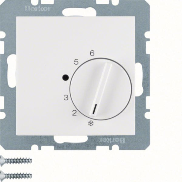 HAGER BOCCHIOTTI - Termostato cont. di commutazione + pezzo c.le Serie S.1/B.3/B.7 bianco pol. opac