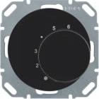 HAGER BOCCHIOTTI - Termostato, contatto di commutazione, + pezzo c.le Serie R.1/R.3 nero lucido