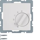 HAGER BOCCHIOTTI - Termostato, cont. di commutazione, + pezzo c.le Serie Q.1/Q.3 bianco pol. vellut