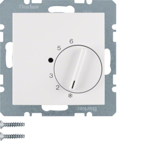 HAGER BOCCHIOTTI - Termostato, cont. di commutaz. + pezzo c.le Serie S.1/B.3/B.7 bianco pol. luc.