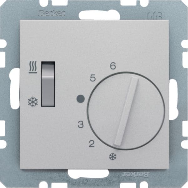 HAGER BOCCHIOTTI - Termostato, deviat., + pezzo c.le + comm. Estate/Inverno S.1 allum. opac