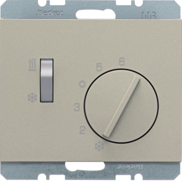 HAGER BOCCHIOTTI - Termostato, deviat., + pezzo c.le + comm. Estate/Inverno K.5 acciaio inox