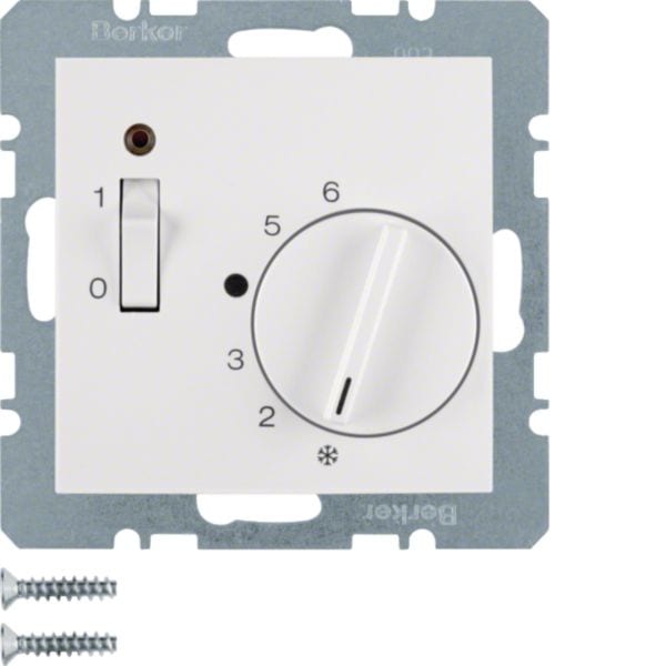 HAGER BOCCHIOTTI - Termostato, cont. NC, + pezzo c.le Serie S.1/B.3/B.7 bianco pol. opac