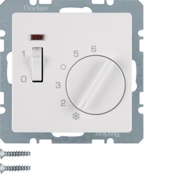 HAGER BOCCHIOTTI - Termostato, cont. NC, + pezzo c.le Serie Q.1/Q.3 bianco polare vellut