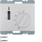 HAGER BOCCHIOTTI - Termostato, cont. NC, + pezzo c.le Serie K.5 alu opac, vern.