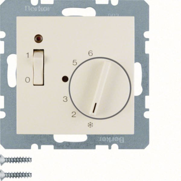 HAGER BOCCHIOTTI - Termostato, cont. NC, + pezzo c.le Serie S.1 bianco luc.