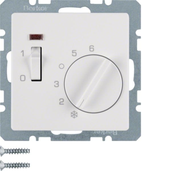 HAGER BOCCHIOTTI - Termostato, cont. NC, + pezzo c.le, 24 V CA/CC Serie Q.1/Q.3 bianco pol. vellut