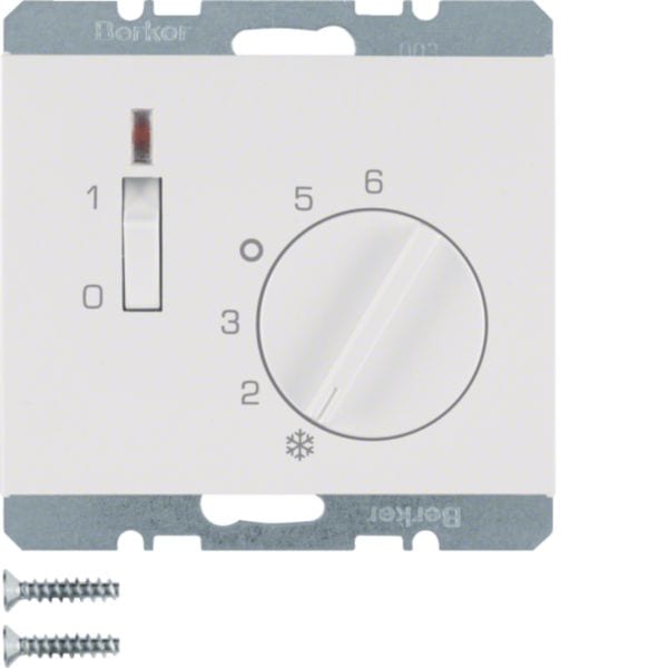 HAGER BOCCHIOTTI - Termostato, cont. NC, + pezzo c.le, 24 V CA/CC Serie K.1 bianco pol. luc.