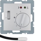 HAGER BOCCHIOTTI - Termostato cont. NA + pezzo c.le x risc. a pavim. Serie B.7 alu opac, vern.